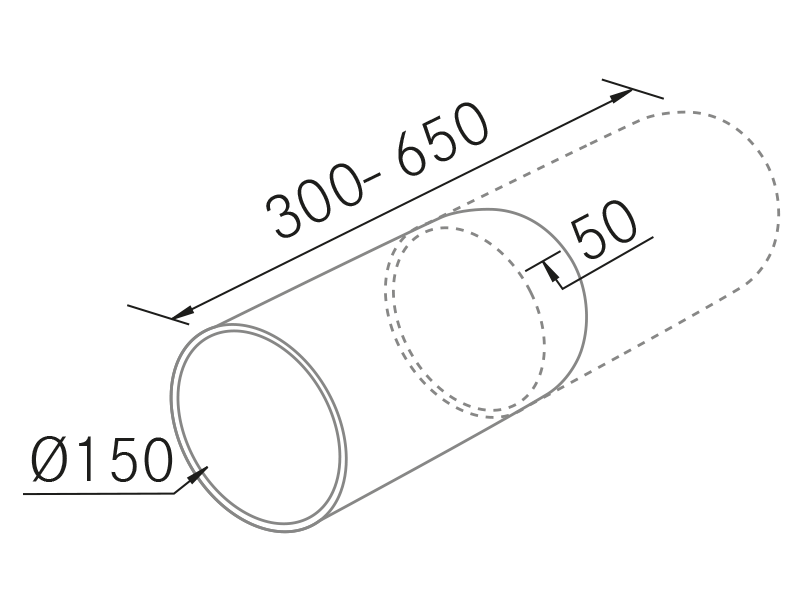 Hottes - Conector de pared - Dessin technique