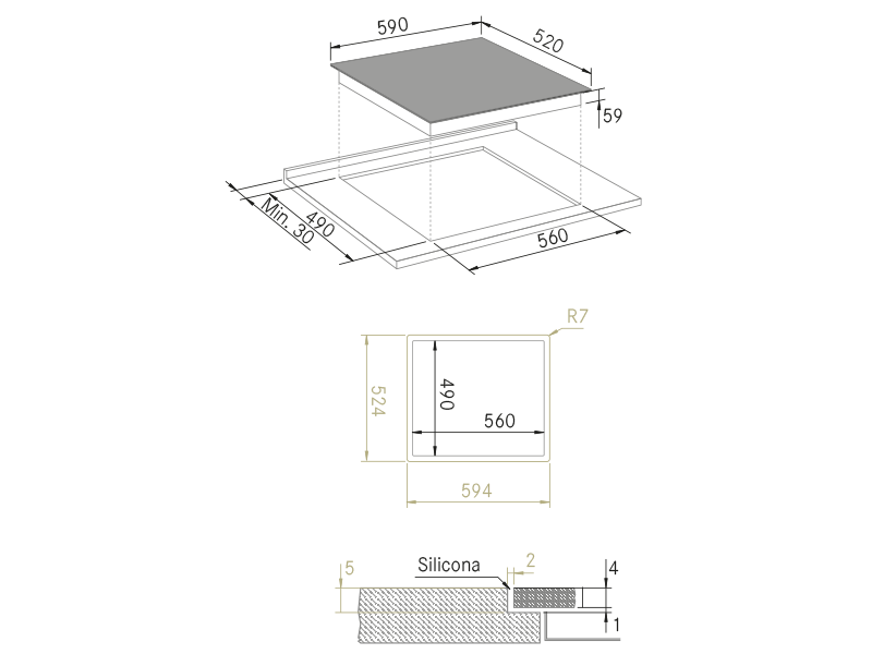 Tables - H-Connect 603 Slider Bridge - Dessin technique