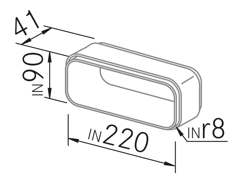 Hottes - Conector plano - Dessin technique