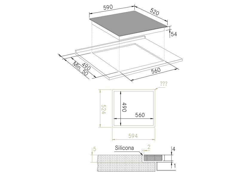 Tables - Vitro Basic 603 - Dessin technique