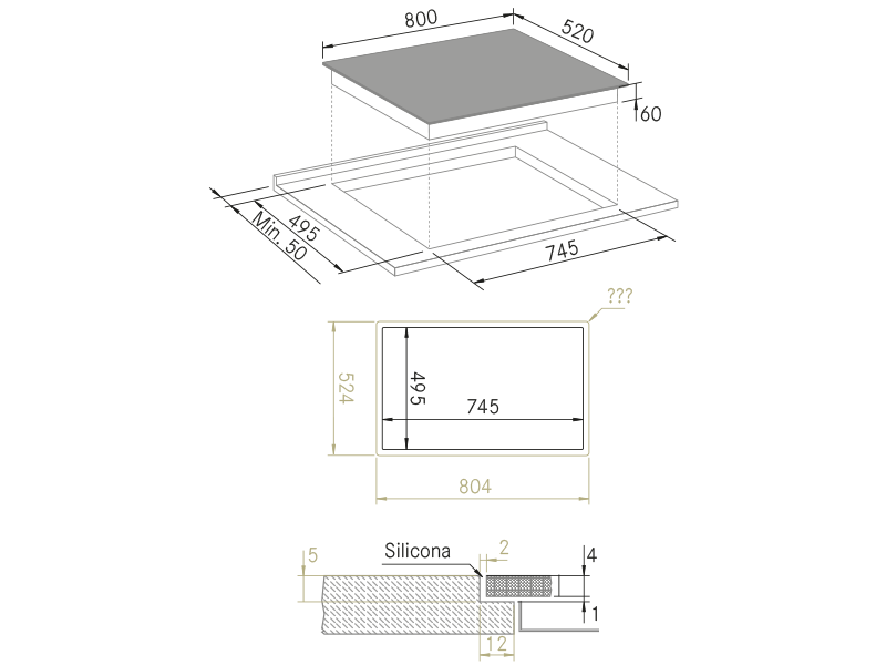 Tables - Vitro 834 Slider Bridge - Dessin technique